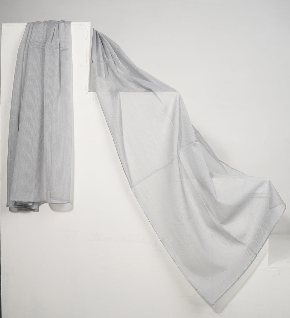 Zari Chiffon - Pewter Pleat
