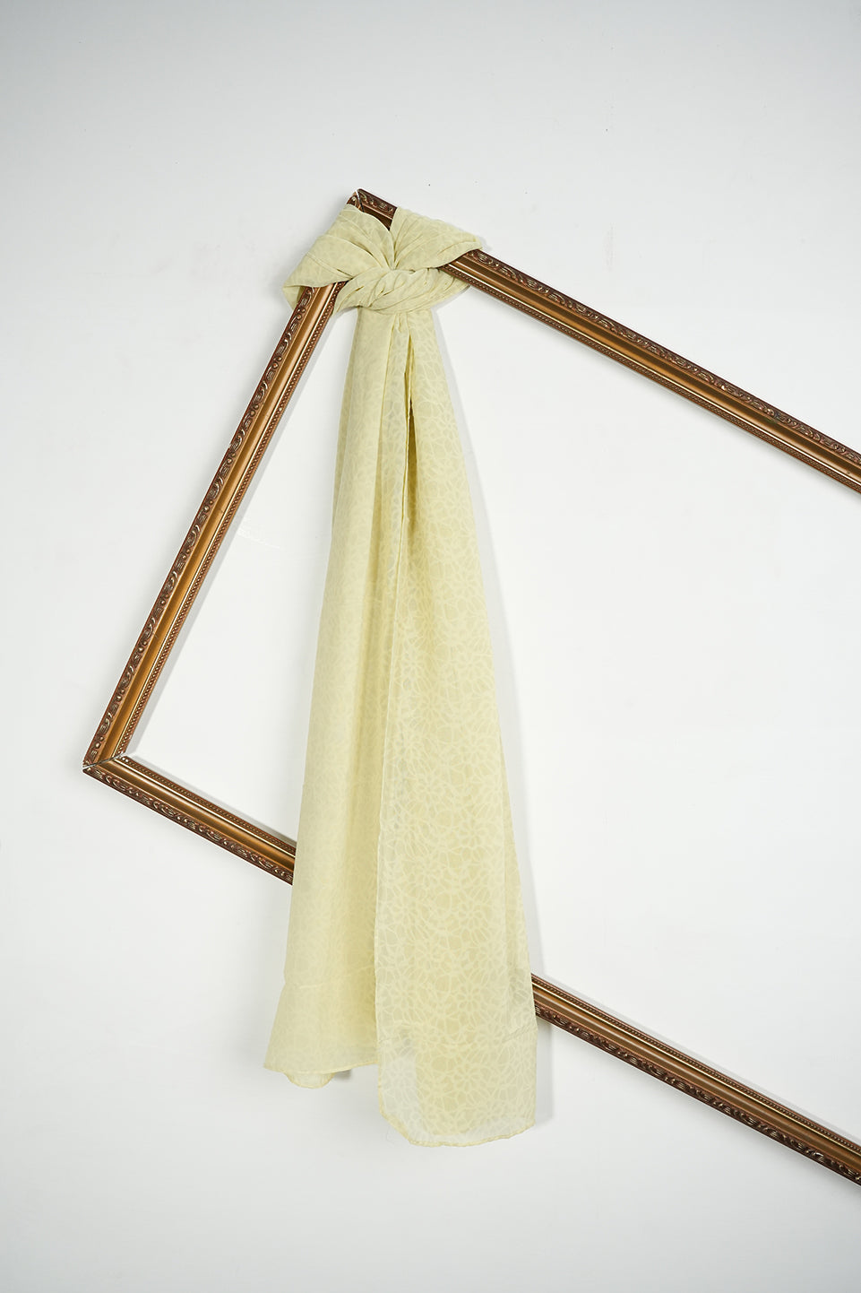 Self Patterned Georgette - Butter Yellow