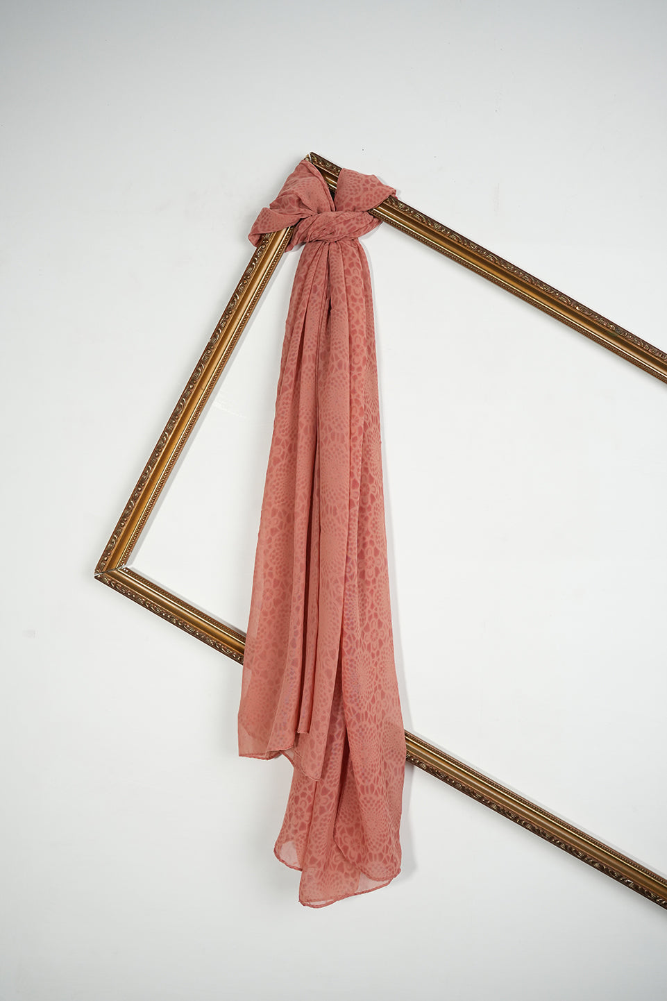 Self Patterned Georgette - Coral Peach