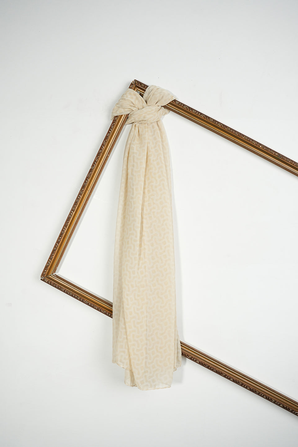 Self Patterned Georgette - Cream Beige
