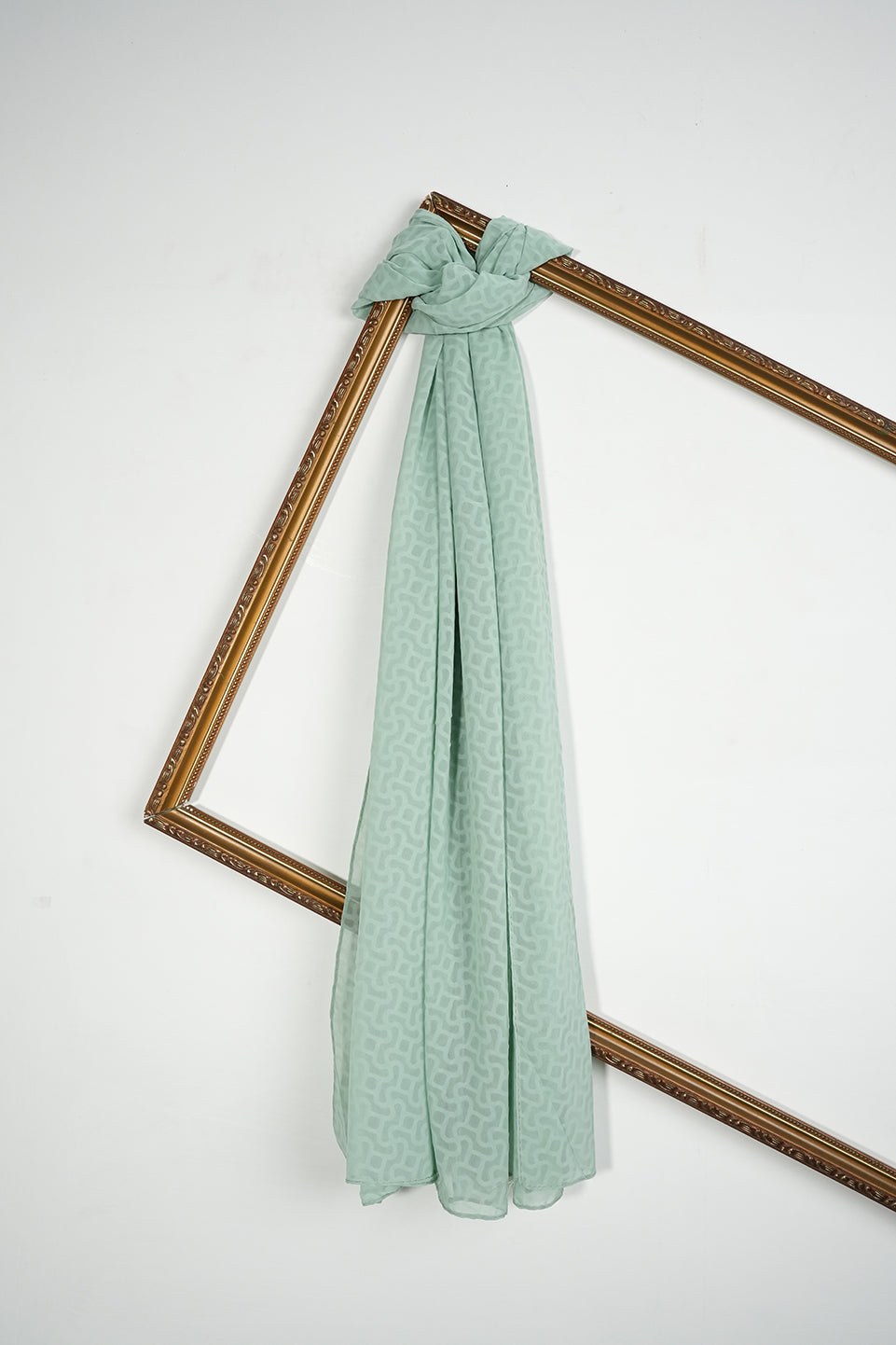 Self Patterned Georgette - Mint Green
