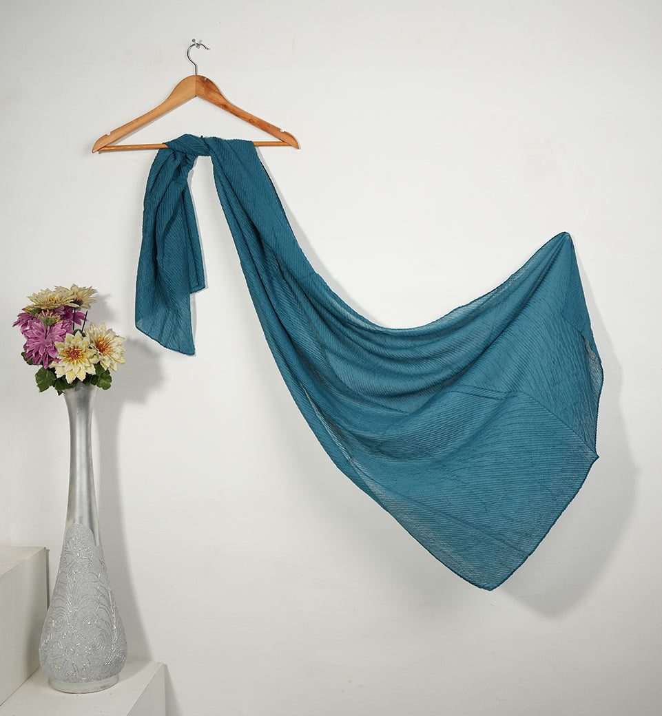 Crinkle Lawn - Peacock Blue