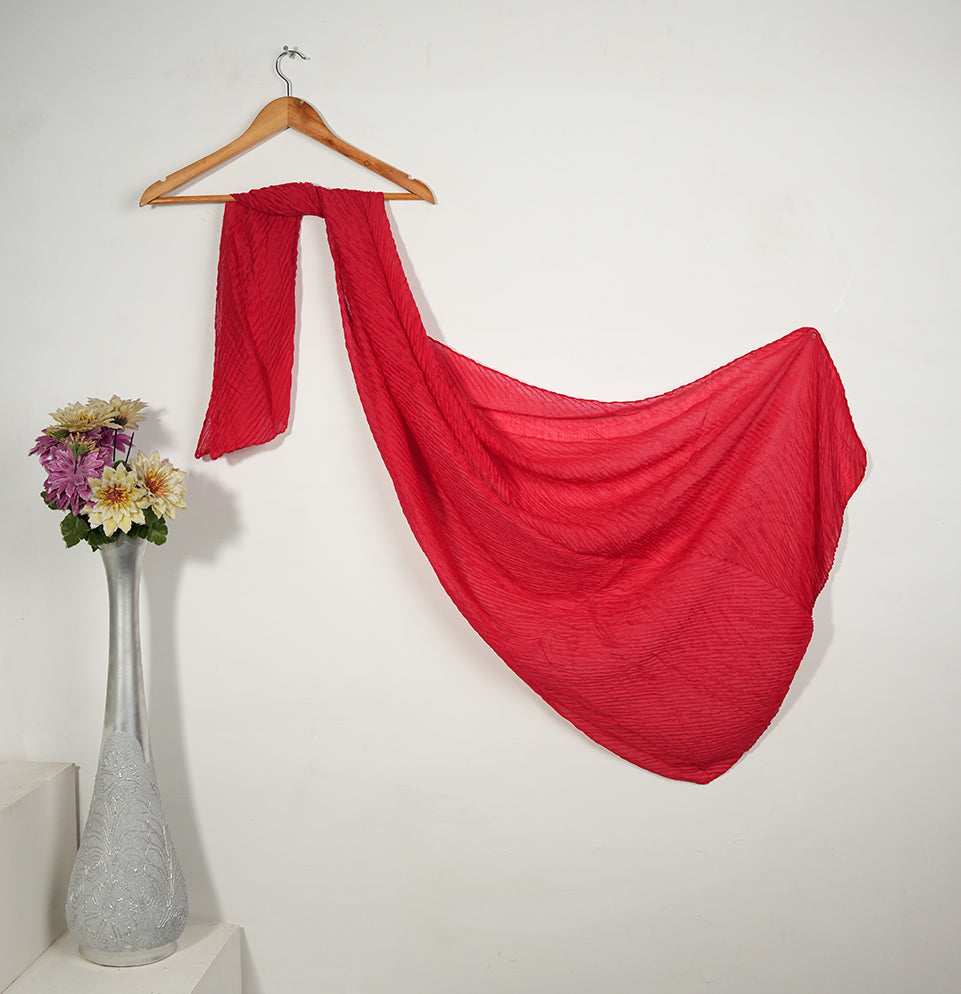 Crinkle Lawn - Vibrant Red