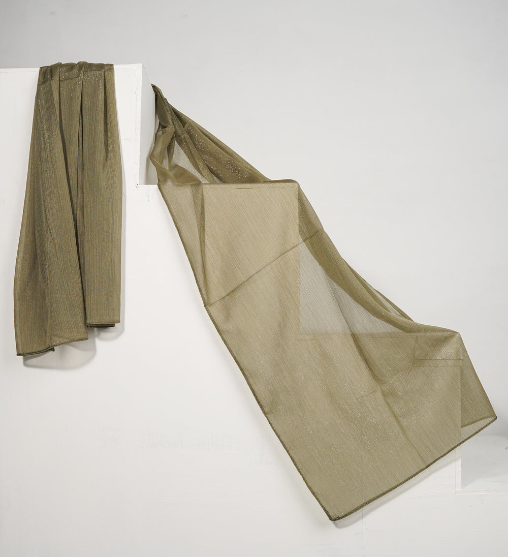 Zari Chiffon - Khaki Lint