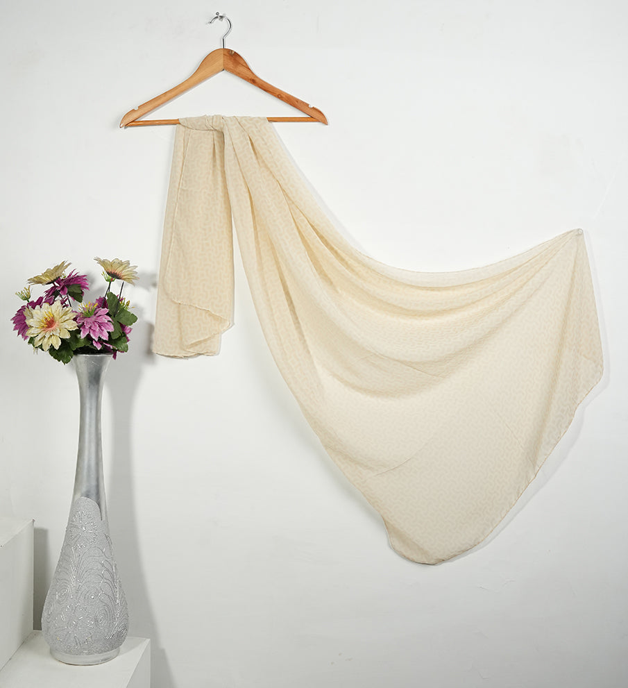 Self Patterned Georgette - Cream Beige