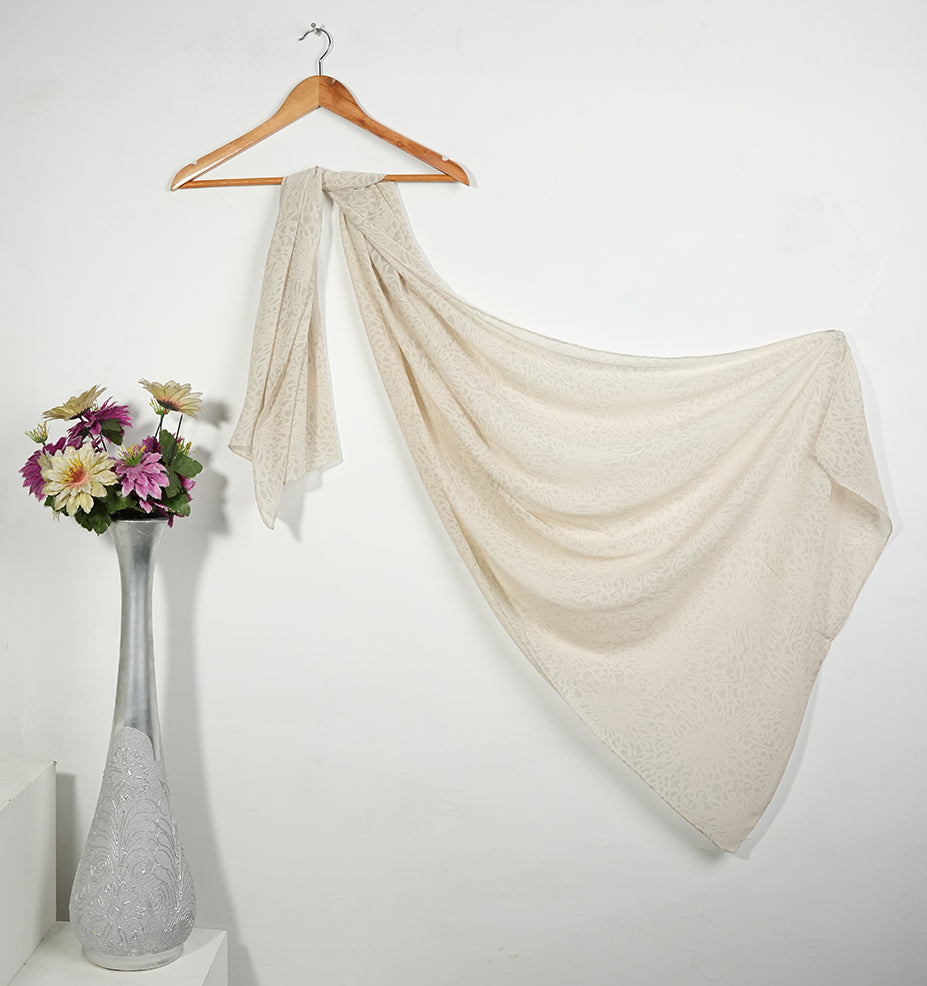 Self Patterned Georgette - Ivory