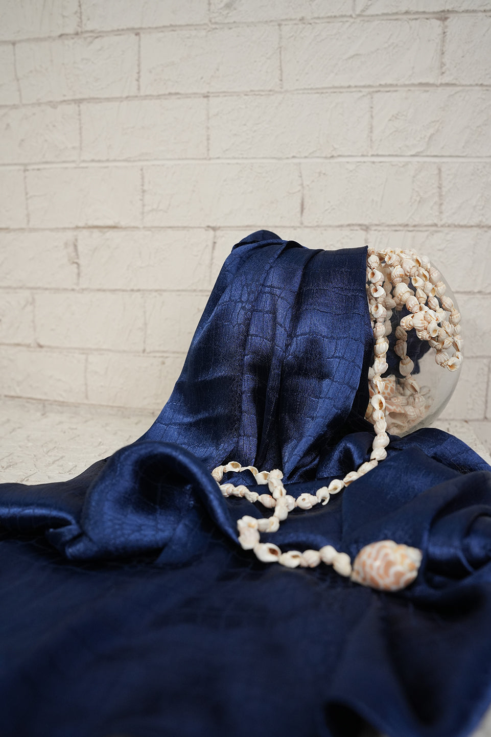 Textured Silk - Navy Blue