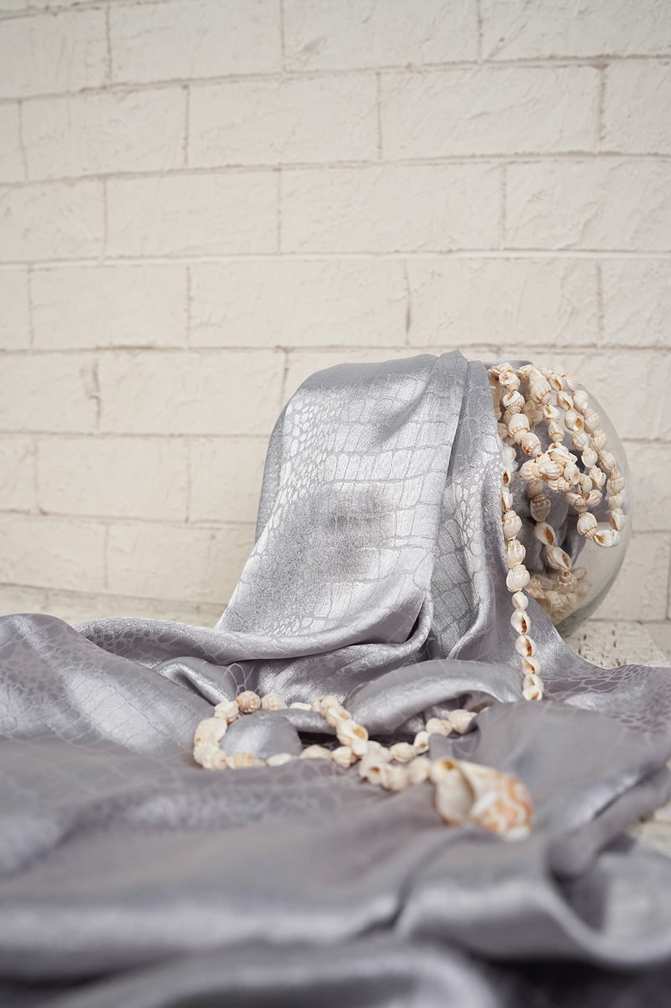 Textured Silk - Silver Grey