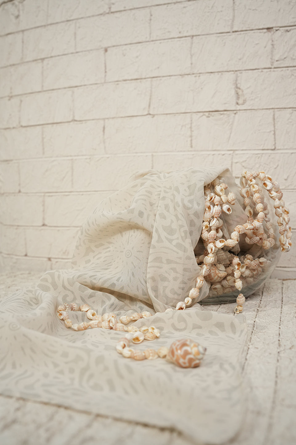 Self Patterned Georgette - Ivory