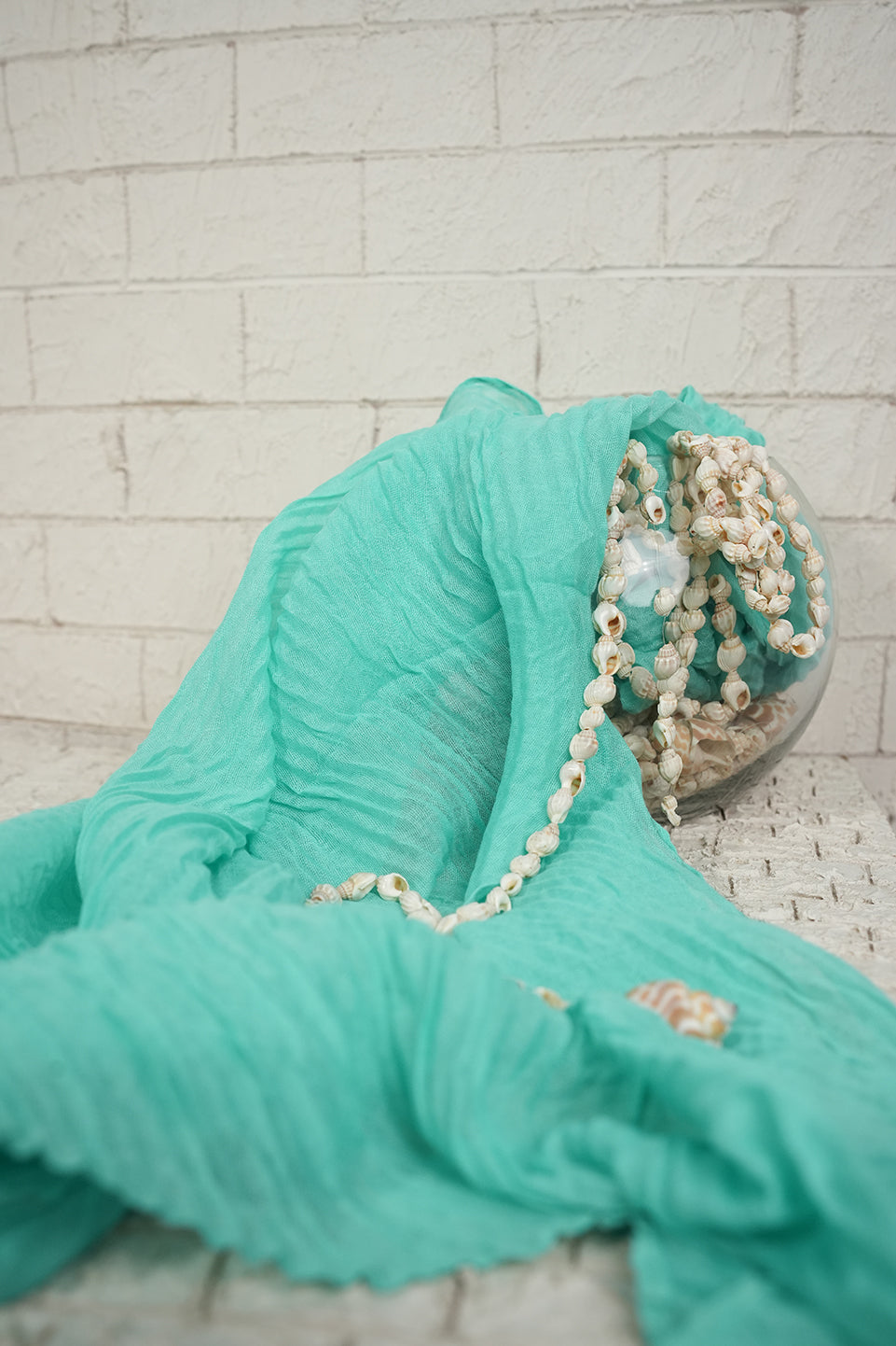 Crinkle Lawn - Mint green