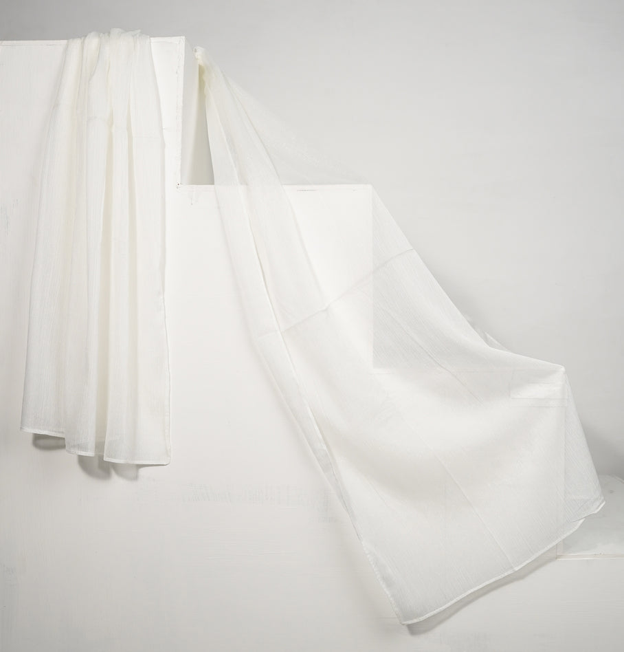 Zari Chiffon - Pure White