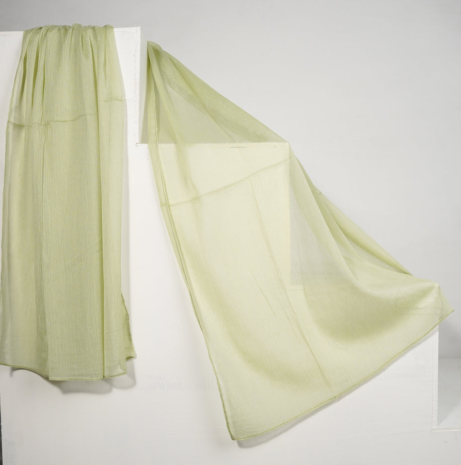 Zari Chiffon - Soft Lime Green