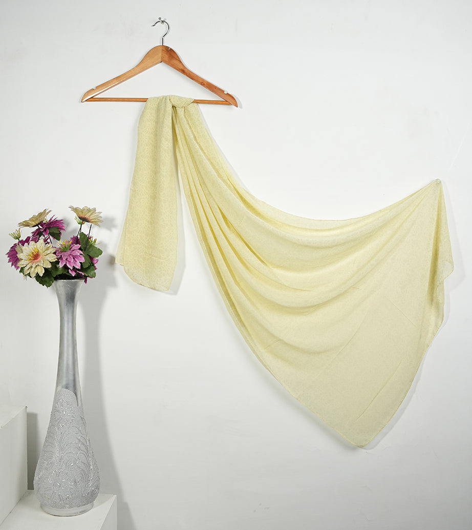 Self Patterned Georgette - Butter Yellow