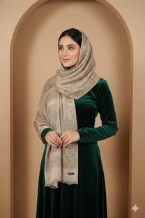 Banarasi Print - The Almas Sand