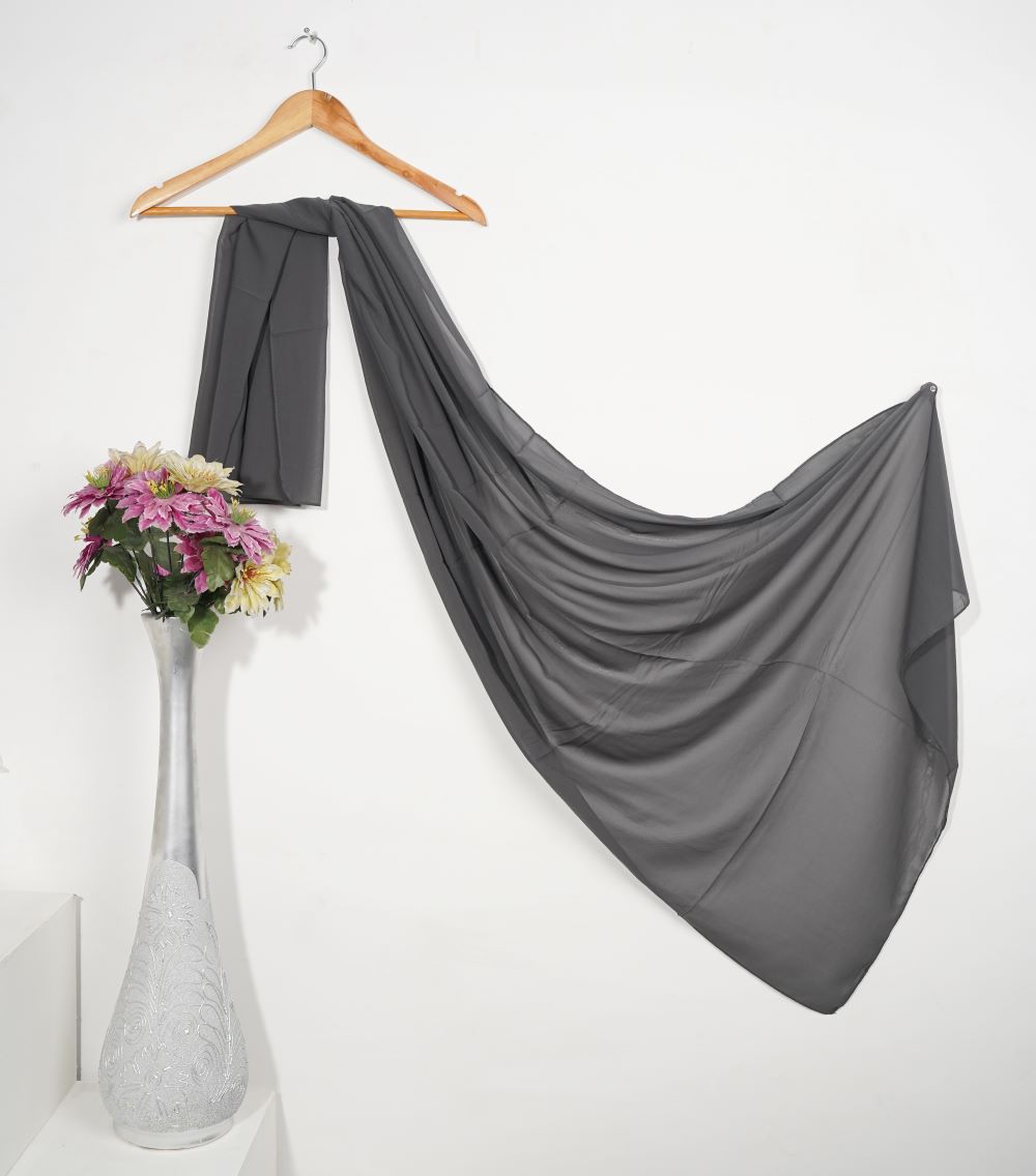 Plain Chiffon - Graphite Grey