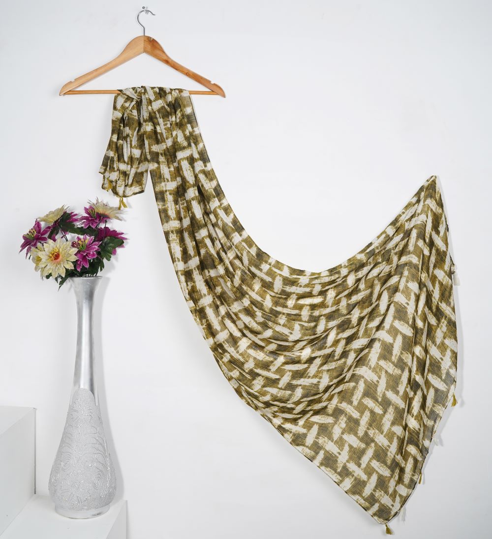Chevron Block - Olive Check