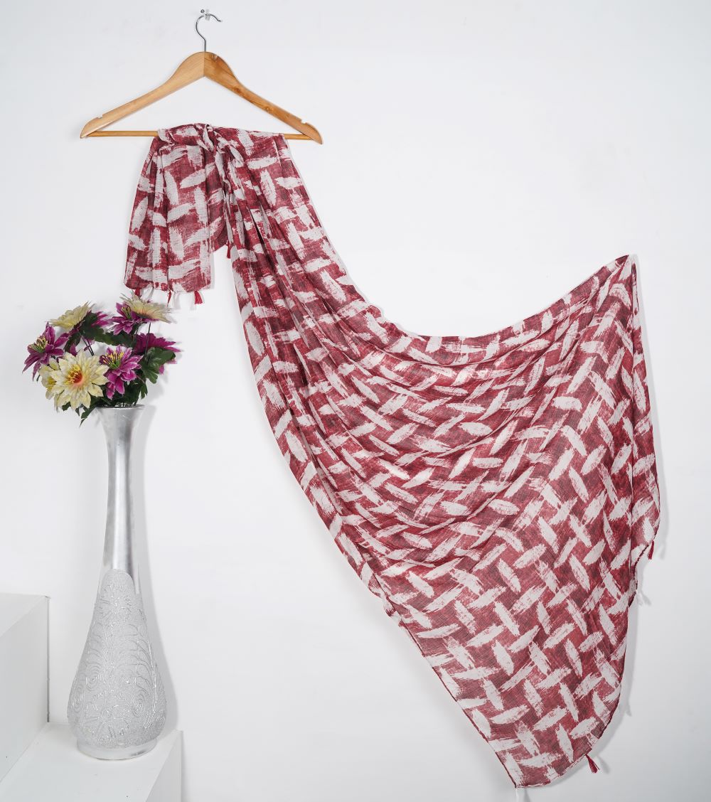 Chevron Block - Ruby White