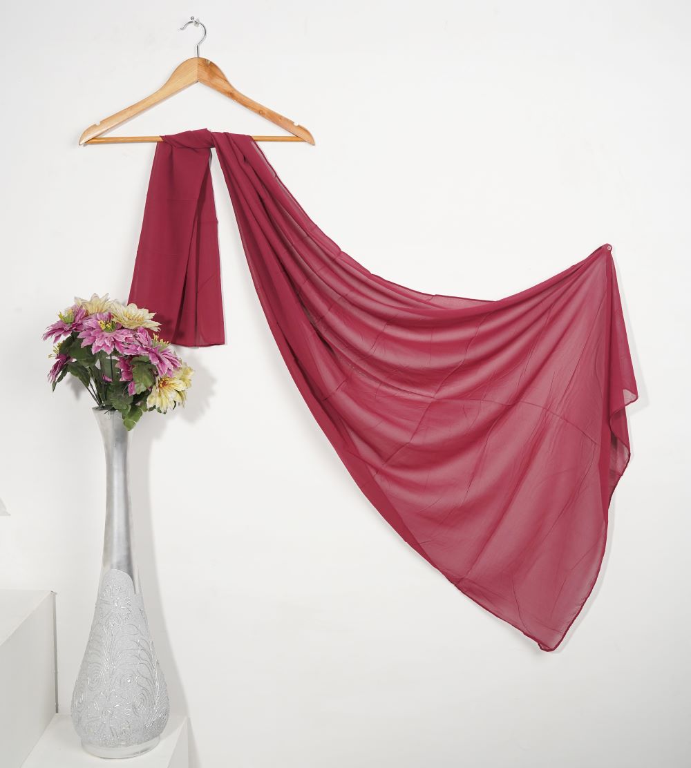 Plain Chiffon - Red Coral