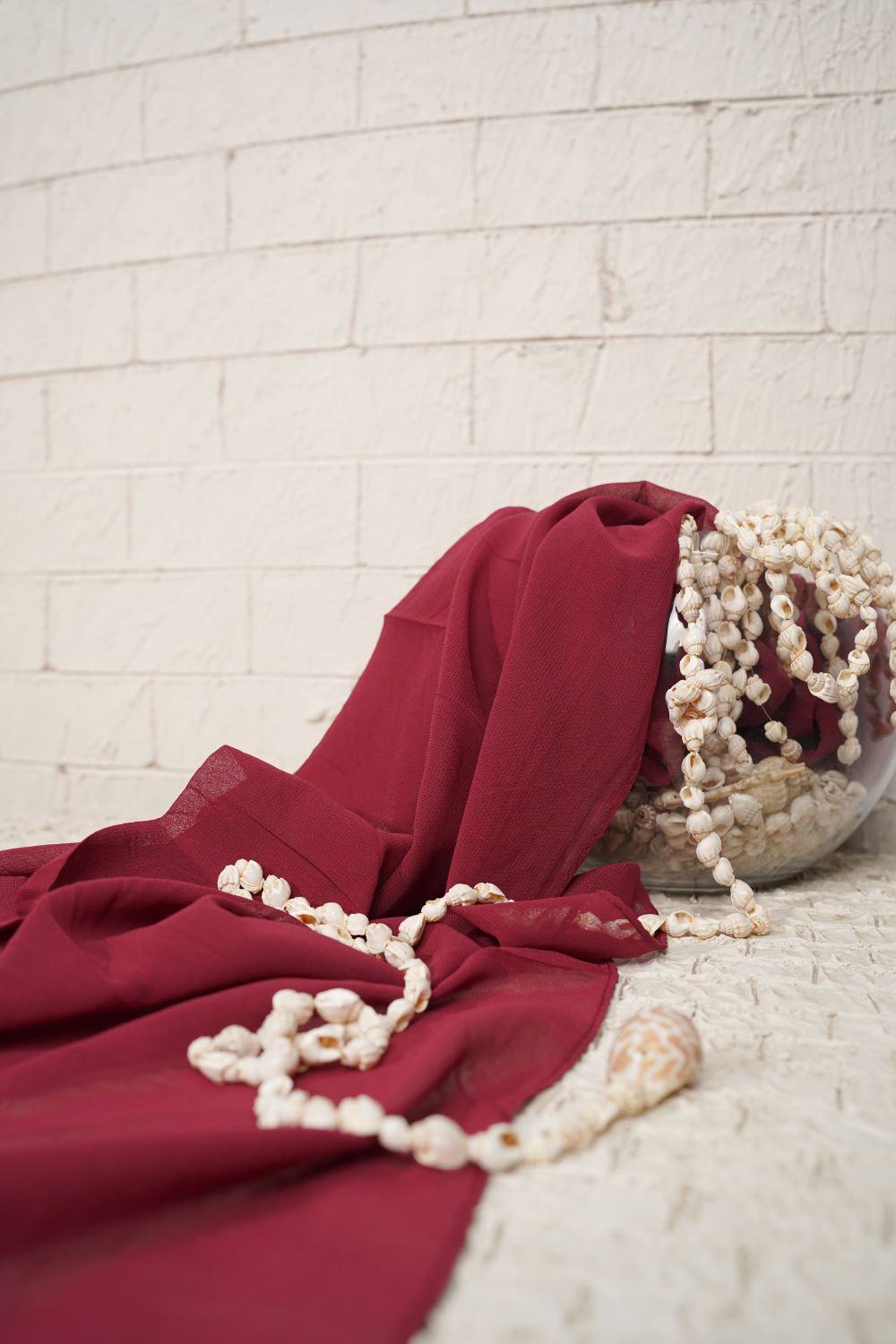 Plain Chiffon - Red Coral