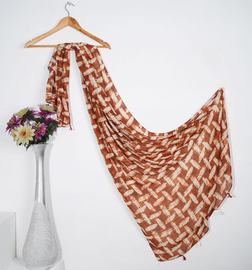Chevron Block - Twill Rust